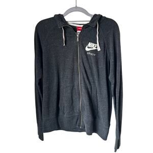 Nike Charcoal Gray Zip Up Hoodie - Medium